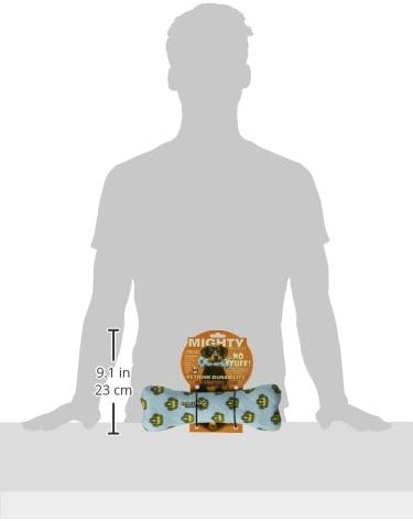 MIGHTY- No Stuff Bone-Blue– Squeaky Plastic Core. 2-in-1 Toy. Made Durable & Floats, Strong & Tough. Interactive Play Dog Toy (Tug, Toss & Fetch)