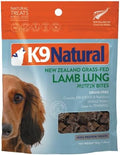 K9 Natural, Freeze-Dried Single Ingredient Dog Treats, High-Value, Low-Calorie Protein Bites for Active Dogs, Healthy Dog Training Treats, Grain-Free Reward, Lamb Lung, 1.76oz