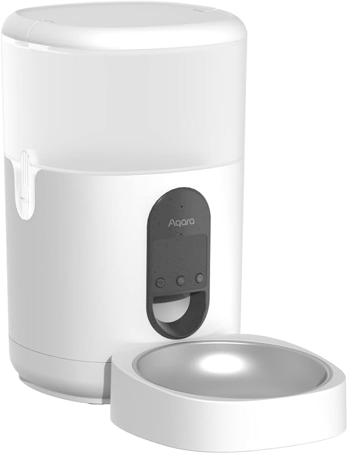 Aqara Smart Pet Feeder C1, REQUIRES AQARA Zigbee 3.0 HUB, Automatic Feeder for Cats and Dogs, Auto Cat Food Dispenser with APP Control, Can be Controlled by Google, Alexa, Siri, Works with SmartThings
