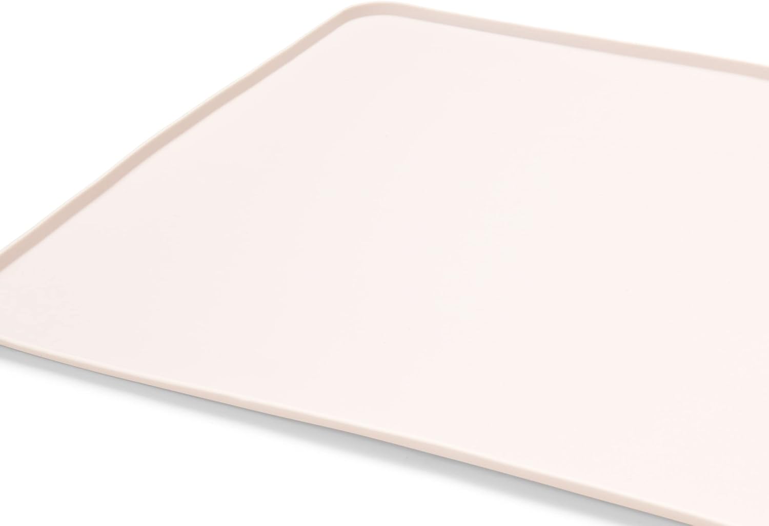 Silicone Dog Mat for Water Bowl and Food Dish, Pet Mat for Floors, Waterproof Dog Food Tray (Off-White Light Lavender)