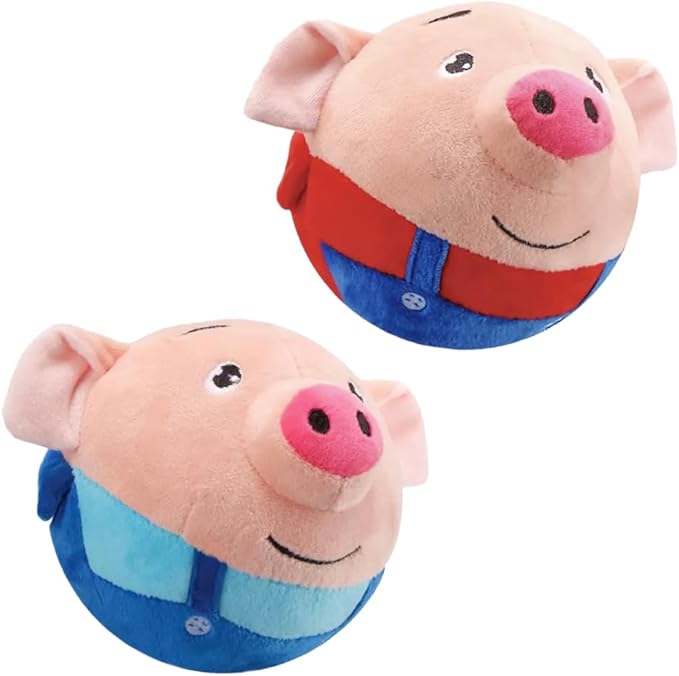 Interactive Dog Toys, 2026 New Active Moving Squeaky Dog Ball with Talking Sound, Rechargeable Washable Plush Toy (2PCS)