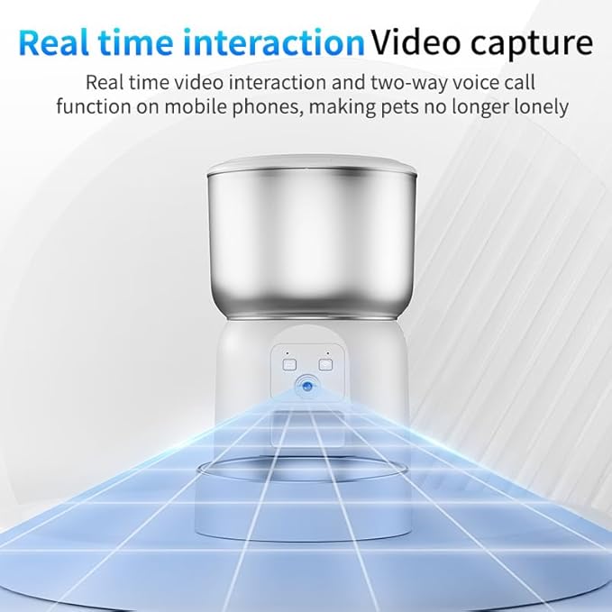 DAWEI Automatic Cat Feeders, 3L Timed Cat Dry Food Dispenser, Dual Power Supply, Programmable Portion Size, Auto Pet Feeder for Cats and Small Dogs