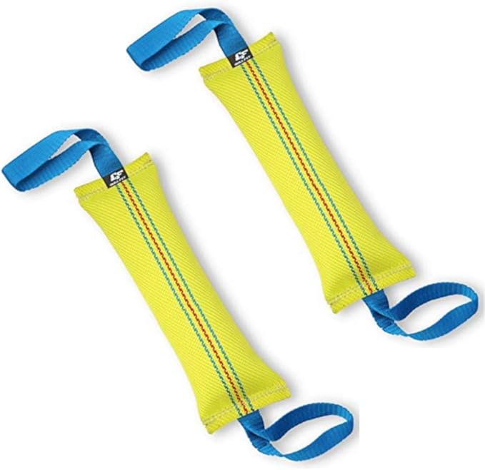 Dog Bite Tug Toy with 2 Strong Handles (2-Pack) - Tough, Durable Fire Hose Dog Tugs for Medium to Large Dogs - Ideal for Tug of War, Fetch, Puppy Training & Fun Interactive Play - Handmade Pull Toys