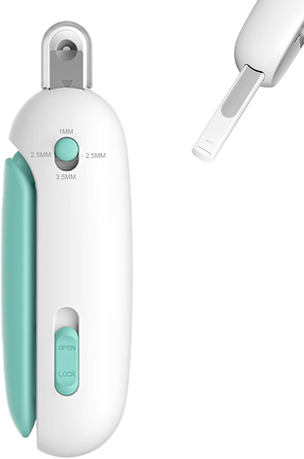 Pett Nail Clipper for Cats - Gentle Round-Hole Trimmer with Dust Storage | Adjustable Size & Hidden Nail File | Pet Grooming Tool for Safe & Loving Care (Blue)