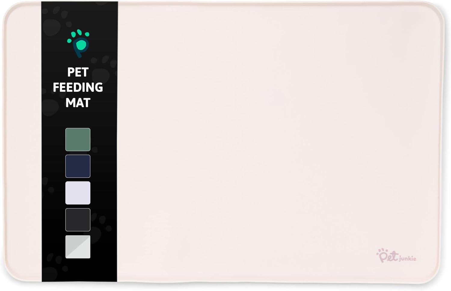 Silicone Dog Mat for Water Bowl and Food Dish, Pet Mat for Floors, Waterproof Dog Food Tray (Off-White Light Lavender)