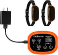 Indoor Pet Barrier for 2 Dogs,Wireless Indoor Electric Fence,Pet Gate, Keeps Areas Off Limits,Dog Home Proofing, Waterproof/Rechargeable/Beep/Static Training Collar,Orange Kit