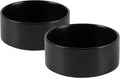 Ceramic 5.1inch Set of 2 Dog and Cat Bowls, Food and Water Feeder for Small Breed Dogs, Kitty, Cats, 2pcs Dog & Cat Dishes(2 Bowls, Black)