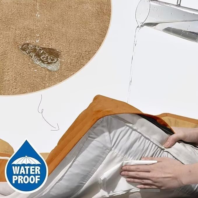 Comfort Expression Small Dog Beds Waterproof Cat Beds Orthopedic Foam Sofa Beds for Small Dogs Comfy Pet Bed with Washable Removable Cover & Non-Slip Bottom(XX-Small,Caramel)