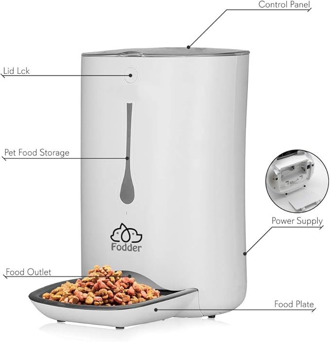 SereneLife Automatic Dog Feeder, Programmable Dispenser with Voice Recording, Adjustable Dispense, LCD Display, Cat Feeder Automatic for Optimal Feeding Schedule