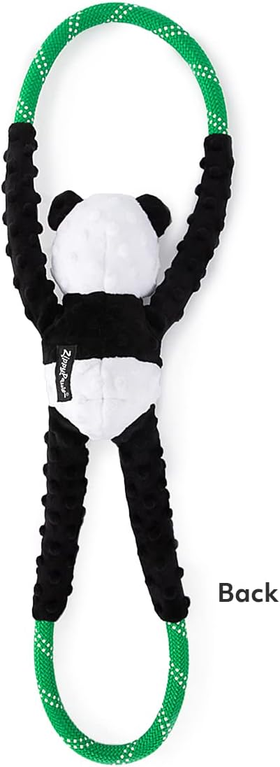 ZippyPaws - RopeTugz Panda Dog Toy - Durable Rope, Squeaky Chew Toy, Perfect for Tug of War, Suitable for Small, Medium, and Large Breeds - Machine Washable