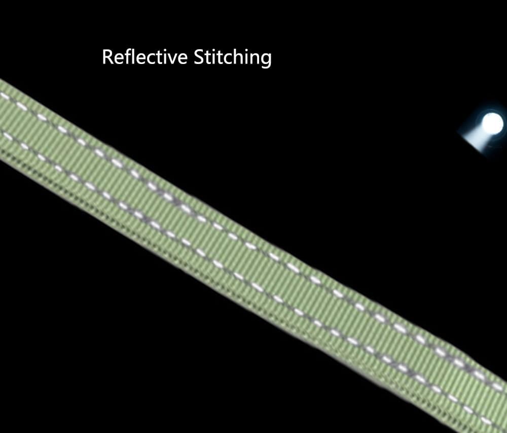 Hands Free Dog Leash for Large Medium Dogs Heavy Duty Bungee Reflective Adjustable Waist Leashes for Walking Running with Car Buckle 4-6FT (Green-1)