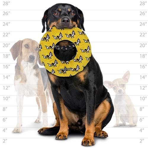 MIGHTY- NO Stuff Ring - Squeaky Plastic Core. 2-in-1 Toy. Made Durable, Strong & Tough. Interactive Play (Tug, Toss & Fetch). It Floats (Unicorn, Large 2 Pack)