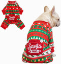 BEAUTYZOO Dog Christmas Pajamas Large Sized Dog, Christmas Doggie Pajamas for Boys Girls, Soft Fleece Cotton Puppy Pjs Jammies Onesies for Men Women, Pet Jumpsuit Body Suit Apparel Clothes, Red XXL