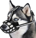 Dog Muzzle for Large Dogs, Breathable Basket Muzzles for Small, Medium and X-Large Aggressive Dog, Allows Panting Drinking, Suitable for Grooming Trimming Training (6, Blacks)