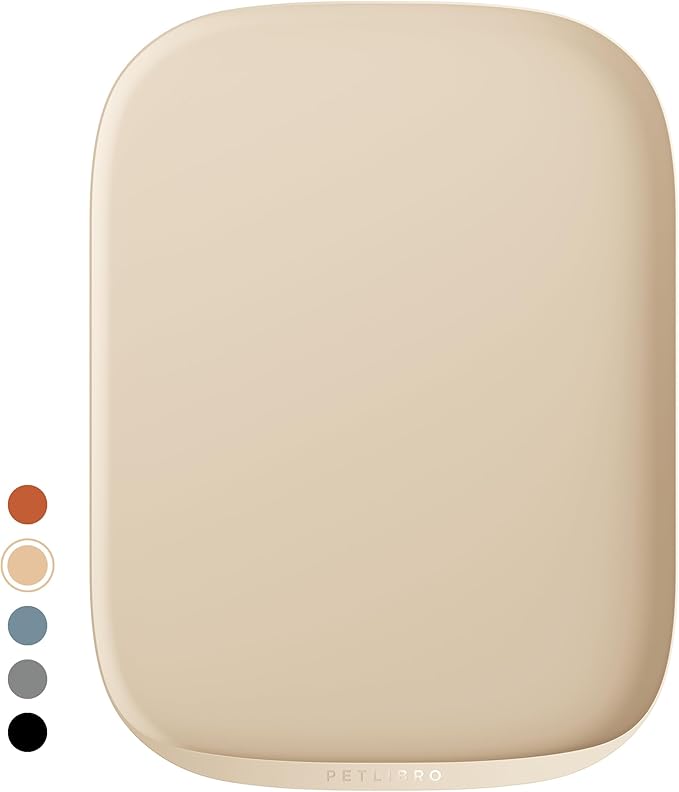 PETLIBRO Dog Food Mat, Safety Silicone Cat Food Mat for Feeder & Fountain, Waterproof Dog Bowl Mat, Raised Edge Spill Protection Floor, Cove Feeding Mat for AF005, AF103 Single Tray, 17.7"x12"