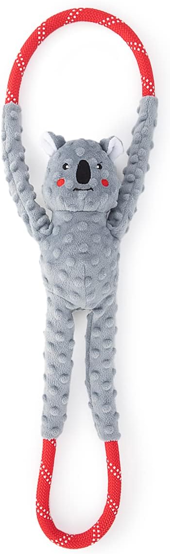 ZippyPaws - RopeTugz Koala Dog Toy - Durable Rope, Squeaky Chew Toy, Perfect for Tug of War, Suitable for Small, Medium, and Large Breeds - Machine Washable