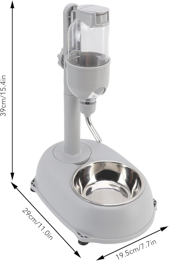 500ml Pet Standing Water Dispenser Bowl, Food Feeder Bowl with Detachable Pole Automatically Feeding Water