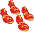 Dog Shoes for Hot Pavement and Snow, Silicone Dog Booties for Small Medium Large Dogs, Waterproof Paw Protectors- Non-Slip, Adjustable Straps, Dog Boots for Beach/Rain/Hiking (Yellow Red, S)