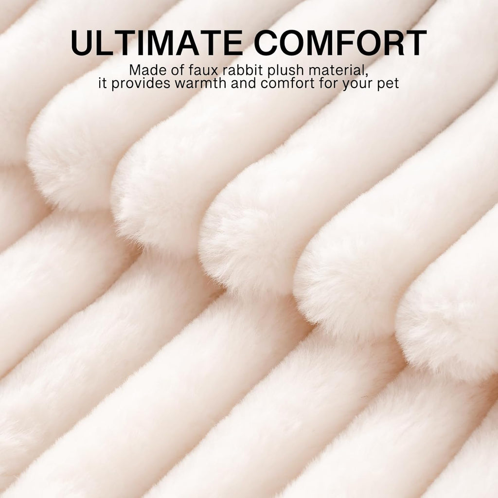 MEWOOFUN Washable Small Dog Bed, Cat Beds for Indoor Cats with Anti-Slip Bottom, Round Pet Bed for Puppy and Kitten (Beige, 24"x24"x9")