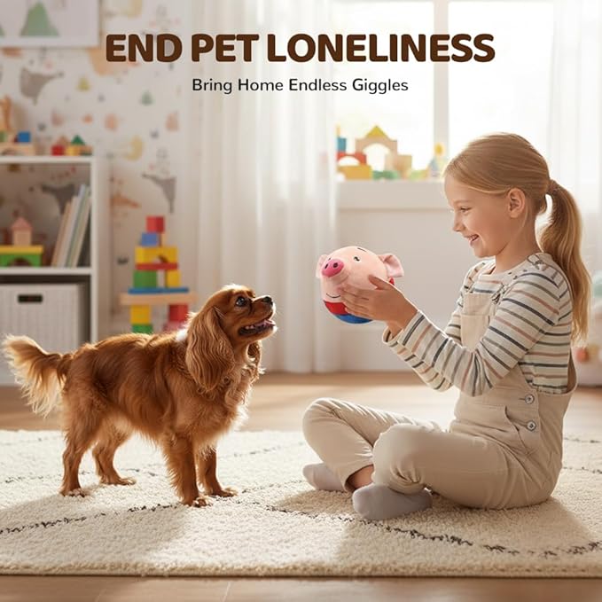 Interactive Dog Toys, 2026 New Active Moving Squeaky Dog Ball with Talking Sound, Rechargeable Washable Plush Toy (2PCS)