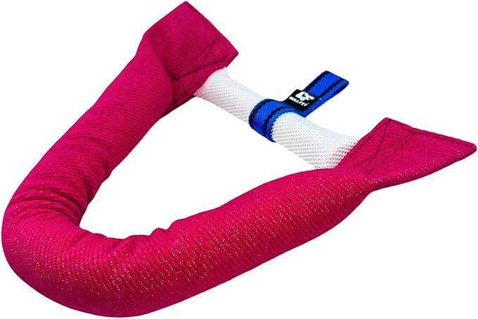 Bull Fit Horseshoe Dog Bite Tug Toy - Tug of War Dog Toy for 2 Dogs to Play - Made of Durable & Tear-Resistant French Linen - Safe, Wide & Comfortable Grip - Ideal for Medium to Large Breed Training