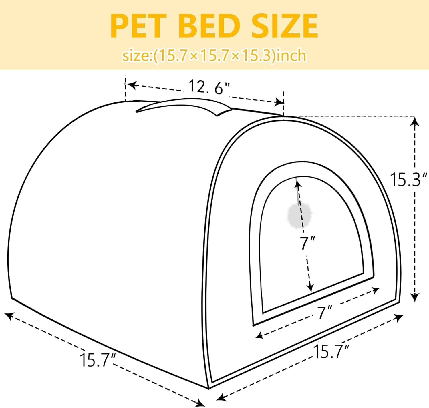 Cat Bed for Indoor Cats，Foldable cat cave，Anti-Slip & Water-Resistant Bottom，cat Houses for Indoor Cats or Small Dogs, Kitten Tent, Rabbit Bed (Dark Grey, L:(17.5"×16.9"×15.9"))