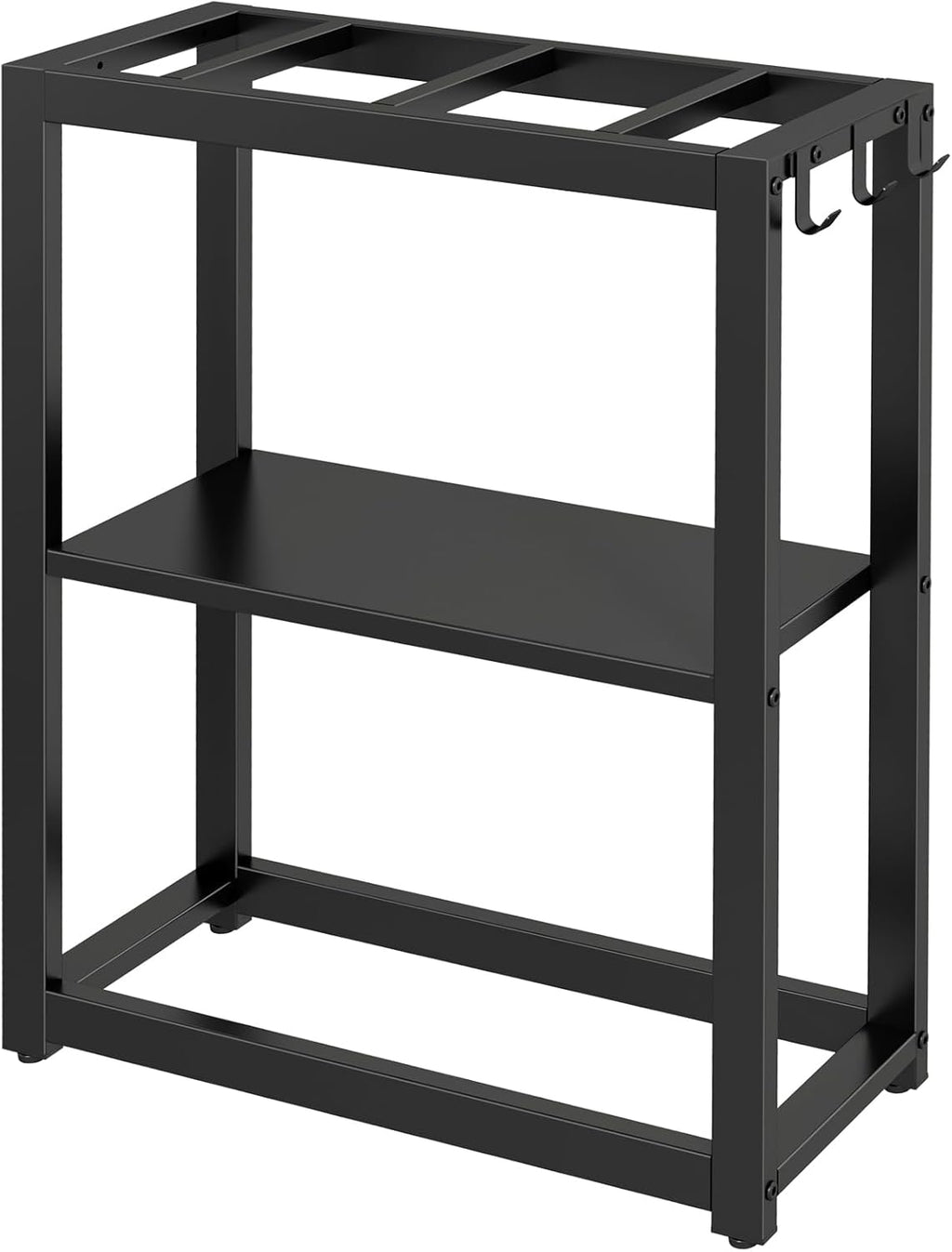 10-20 Gallon Fish Tank Stand with Storage Shelf, Aquarium Stand Measuring 24.8" W x 9.5" D x 30.1" H with Hooks,Heavy Duty Metal Turtle Reptile Tank Stand, Easy Assemble