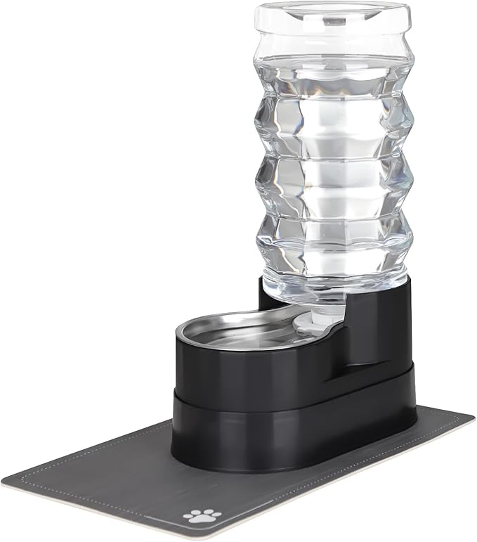 RIZZARI Automatic Dog Water Dispenser: Gravity Stainless Steel Pet Waterer - Large Capacity Water Feeder for Cats and Senior Dogs with Spine Pains - Use in Garden Garage