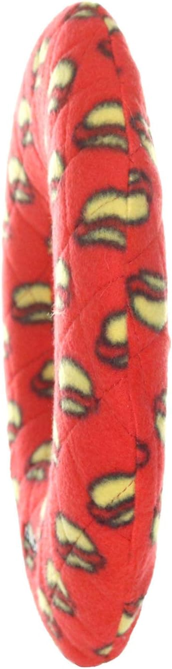 MIGHTY- NO Stuff Ring - Squeaky Plastic Core. 2-in-1 Toy. Made Durable, Strong & Tough. Interactive Play (Tug, Toss & Fetch). It Floats (Red, Large 2 Pack)