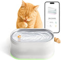 Petcube Pet Water Fountain | Automatic Wireless Fountain for Cats and Dogs with Stainless Steel Bowl, Easy to Clean, 4-Layer Filtration, in-App Filter Control, LED Light, Quiet Pump, Battery Operated