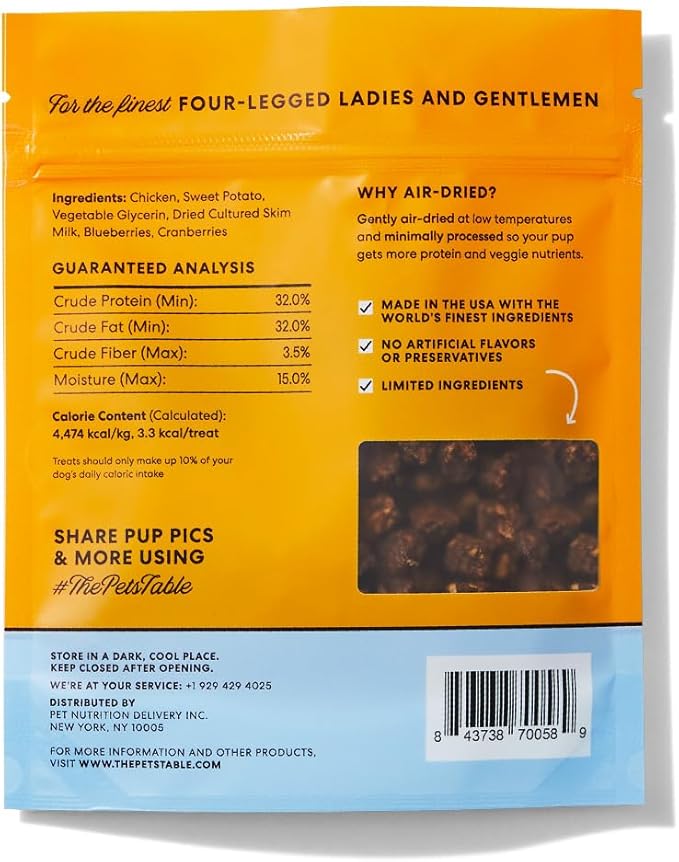 The Pets Table Chicken Grain-Free Air-Dried Healthy Dog Treats, 5-Ounce Bag