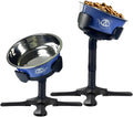 Adjustable Elevated Dog Bowl Stand with Non-Slip Base - 3 Height & Tilt Settings, Fits 14-24.5cm Bowls, Raised Stainless Steel Dish for Large Breed, Medium & Small Dogs, Cats
