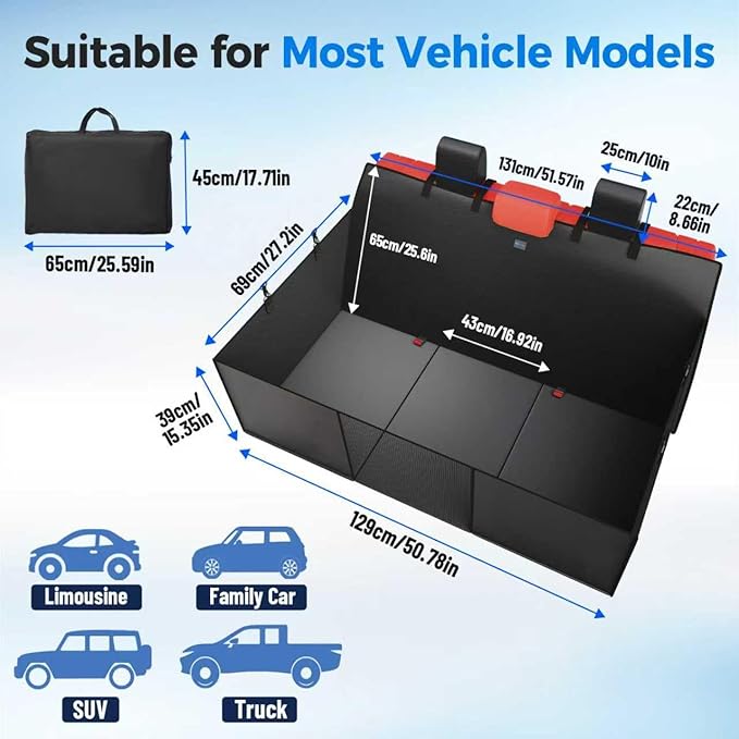 2025 Upgraded Dog Car Seat Cover for Back Seat with Hard Bottom Car Seat Cover for Dogs, Waterproof Pet Seat Protector, Non-Slip Scratch-Resistant Surface, Supports 500lbs, Easy to Clean and Install