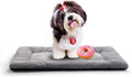 Dog Beds Crate Pad for Small Dogs Ultra Soft Dog Crate Bed Washable & Anti-Slip Kennel Pad,Cat Bed Pad Mat,Gray 24inch