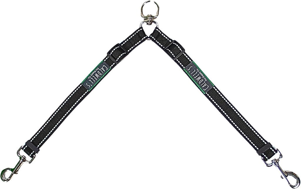 Caldwell's Pet Supply Co. Leash Coupler, Two Dog Leash Splitter to Split Leashes for Walking 2 Dogs, Tangle Free Double Dog Leashes Connector, Adjustable Attachment for Medium or Large Dogs