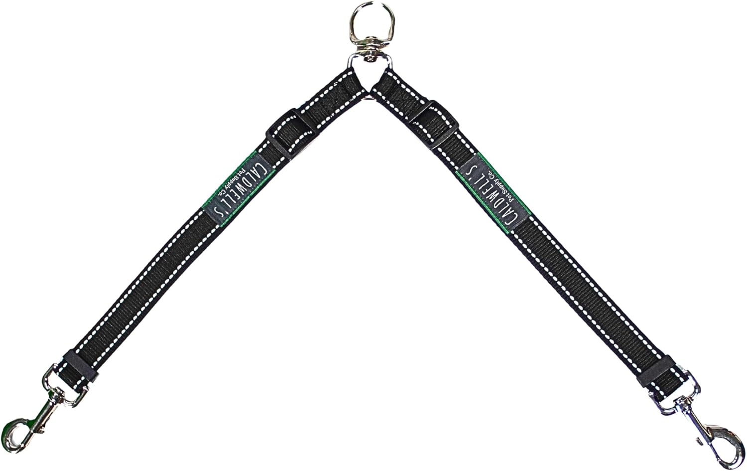 Caldwell's Pet Supply Co. Leash Coupler, Two Dog Leash Splitter to Split Leashes for Walking 2 Dogs, Tangle Free Double Dog Leashes Connector, Adjustable Attachment for Medium or Large Dogs