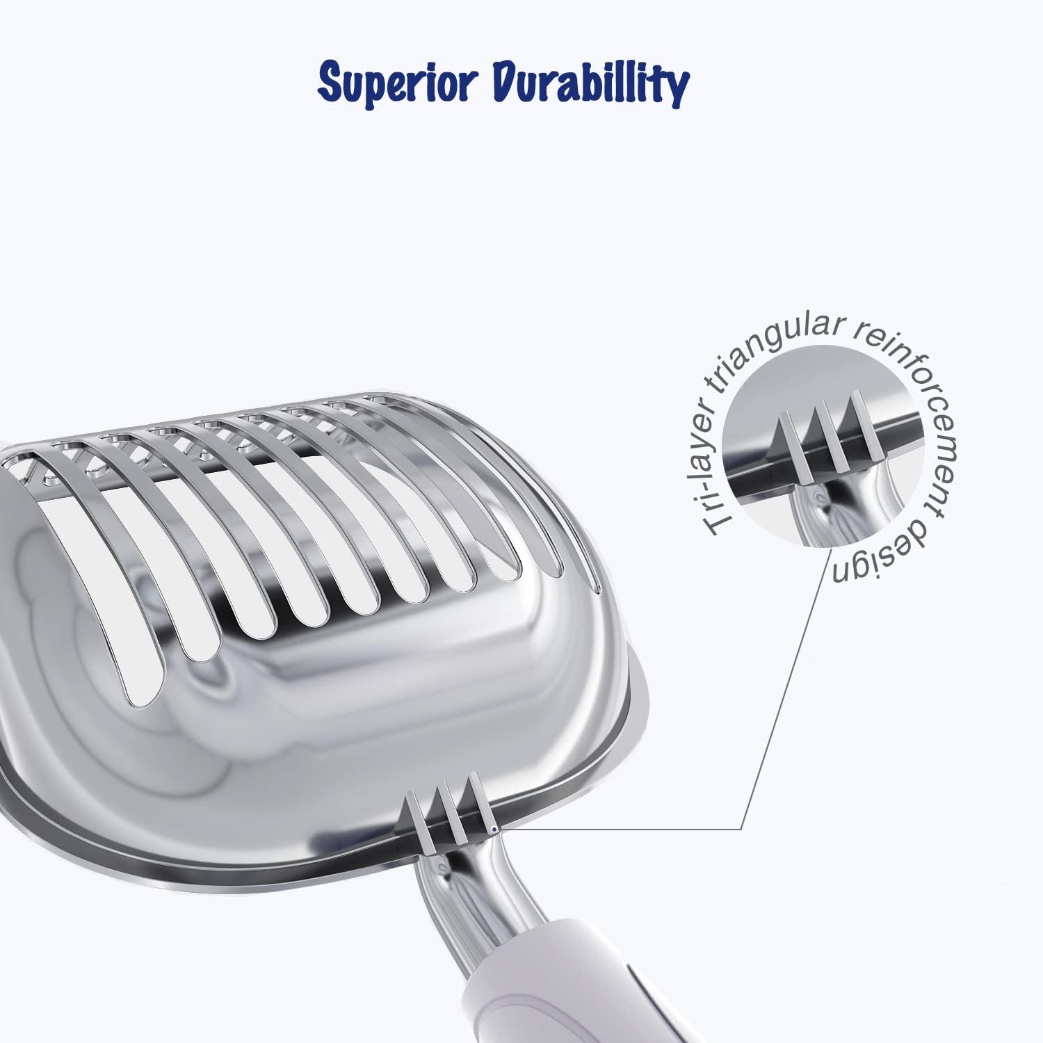 WePet Cat Litter Scoop, Aluminum Alloy Sifter, Kitty Metal Scooper, Deep Shovel, Long Handle, Poop Sifting, Kitten Pooper Lifter, Durable, Heavy Duty, for Litter Box