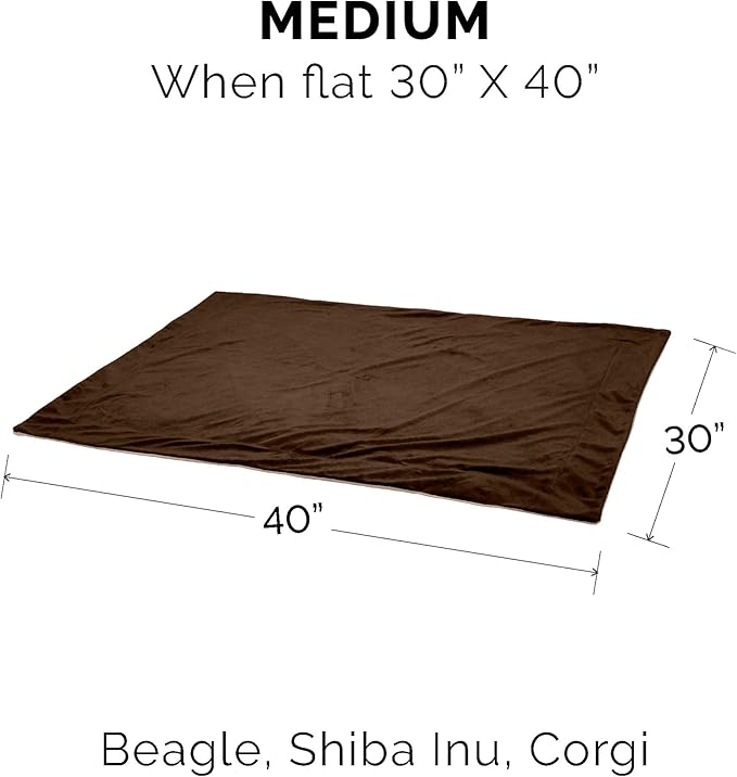 Furhaven Waterproof Throw Blanket for Dogs & Indoor Cats, Washable - Two-Tone Luxe Velvet Dog Blanket - Brownstone, Medium