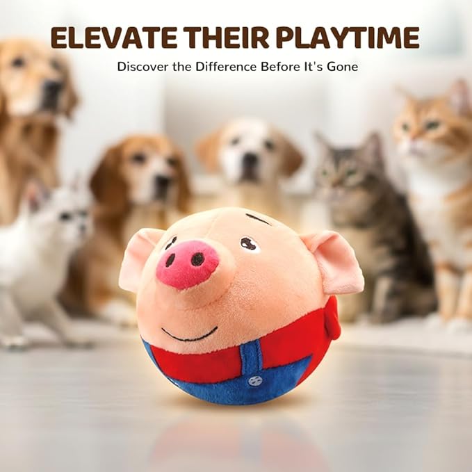 Interactive Dog Toys, 2026 New Active Moving Squeaky Dog Ball with Talking Sound, Rechargeable Washable Plush Toy (2PCS)