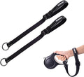 PetBonus 2 Packs Short Dog Leash, Safety Wrist Strap for Retractable Dog Leash, Reflective Design and Adjustable Soft Padded Handle, Extra Layer Security for Pet Stroller (Black, Black)