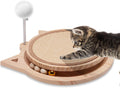 Natural Sisal Cat Scratcher, Round Cat Toys for Indoor Cats Interactive Toys with Ball Track Spring Ball, Kitten Toys for Chasing Hunting Mental Physical Exercise Puzzle