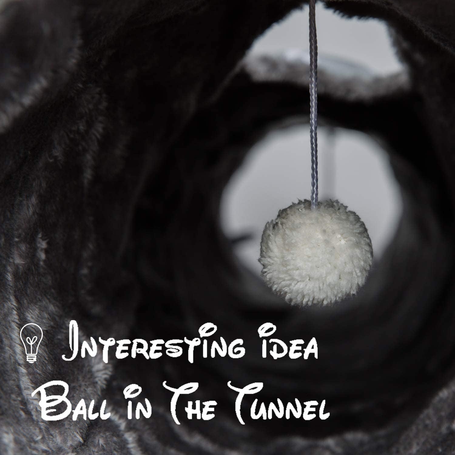 LUCKITTY Geometric 3 Way Cat Tunnel with Plush Inside,Cats Toys Collapsible Tunnel Tube with Balls, for Rabbits, Kittens, Ferrets,Puppy and Dogs