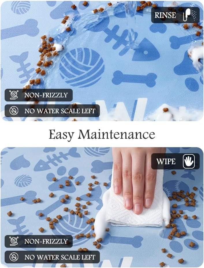 Pet Feeding Mat-Absorbent Dog Mat for Food and Water Bowl-No Stains Quick Dry Water Dispenser Mat-Dog Accessories Pet Supplies-Bowl for Messy Drinkers（Bone,12"x19"