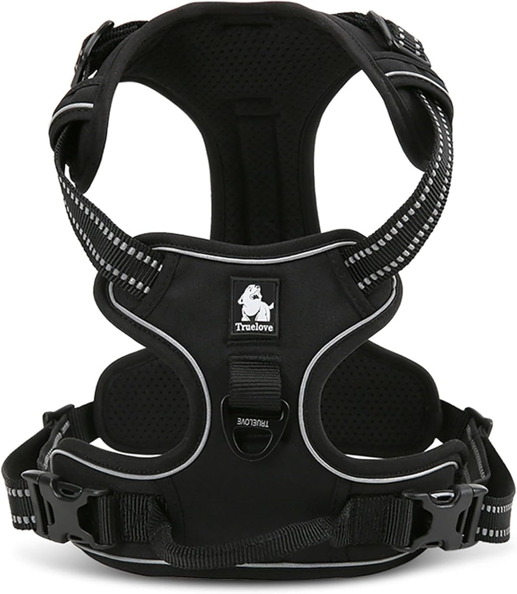 TRUE LOVE Truelove Adjustable No-Pull Dog Harness Reflective Pup Vest Harnesses Comfortable Control Brilliant Colors TLH5651(Black,S)