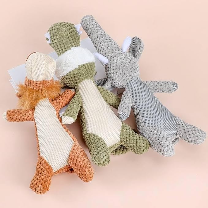 Dog Plush Toys for Aggressive Chewers, New Interactive Toys for Heavy Chewers Durable Chew Toys Dog Plush Toy (40 * 17CM, Lion+Wold+Elephant)