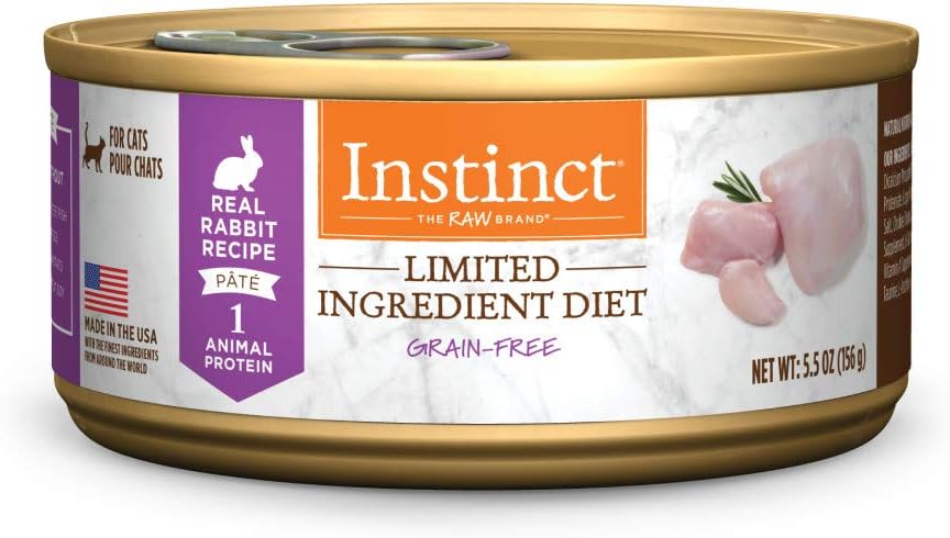 Instinct Limited Ingredient Diet, Natural Wet Cat Food, Grain Free Recipe - Real Rabbit, 5.5 oz. Cans (Pack of 12)