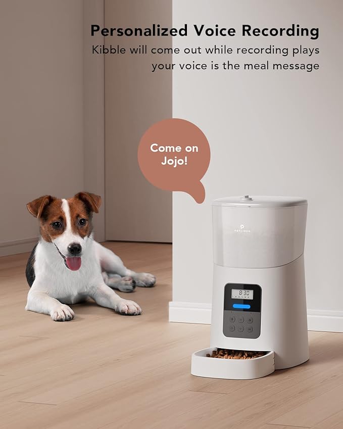 PETLIBRO Automatic Cat Feeder, 6L Auto Pet Cat Dry Food Dispenser with Clog-Free Design, Low Food LED Indication, 0-50 Portion Control for 1-6 Meals Daily, 10s Voice Recorder for Small & Medium Pets