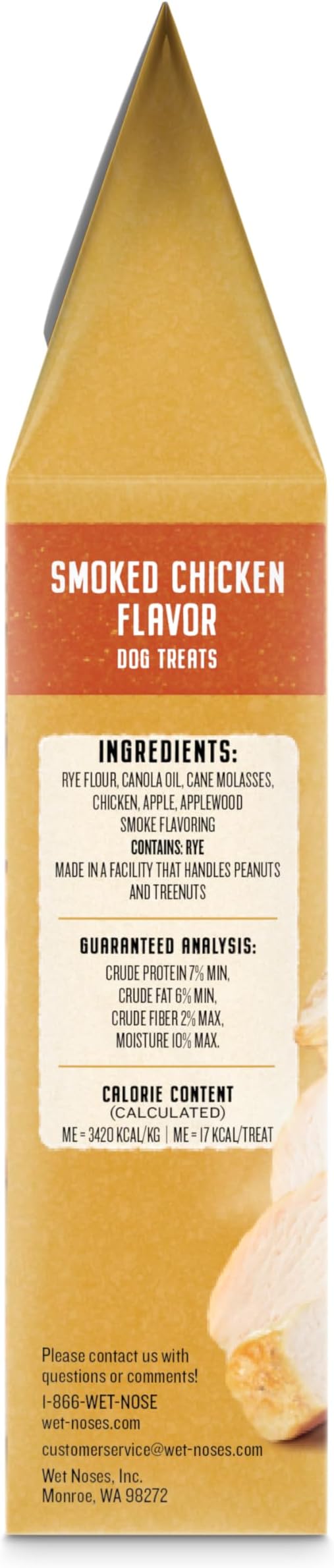 Wet Noses Organic Crunchy Dog Treats – for All Pet Sizes, Breeds – All-Natural Puppy Treat, Senior Dog Snack – 100% Human-Grade – Delicious Chews for Dogs - Meaty Smoked Chicken, 14 Oz (2 Pack)