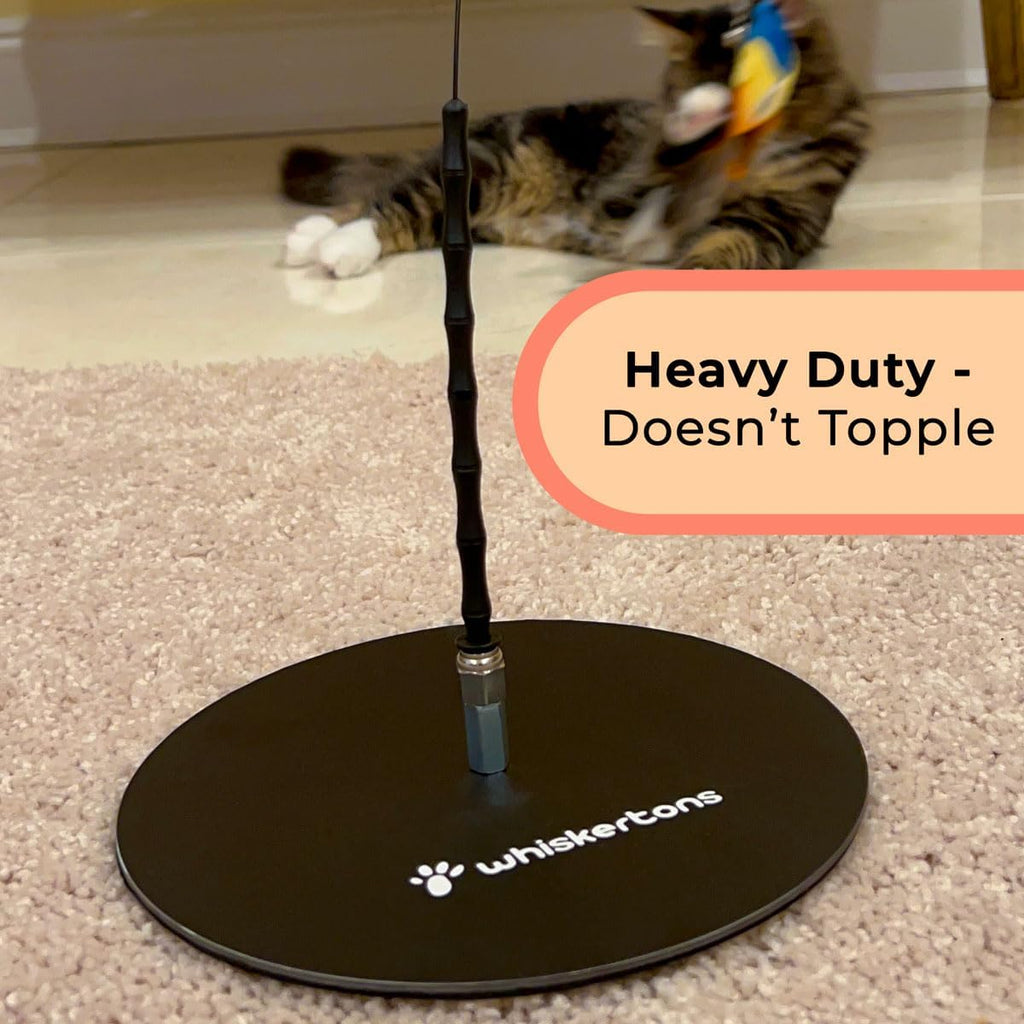 Interactive Catnip Bird Toy Set, Interactive Cat Toys for Indoor Cats, Cat Feather Toy, Suction Cup, Weighted Base, 5 Replacement Birds, Feathers & Bells, Realistic Bird Impression