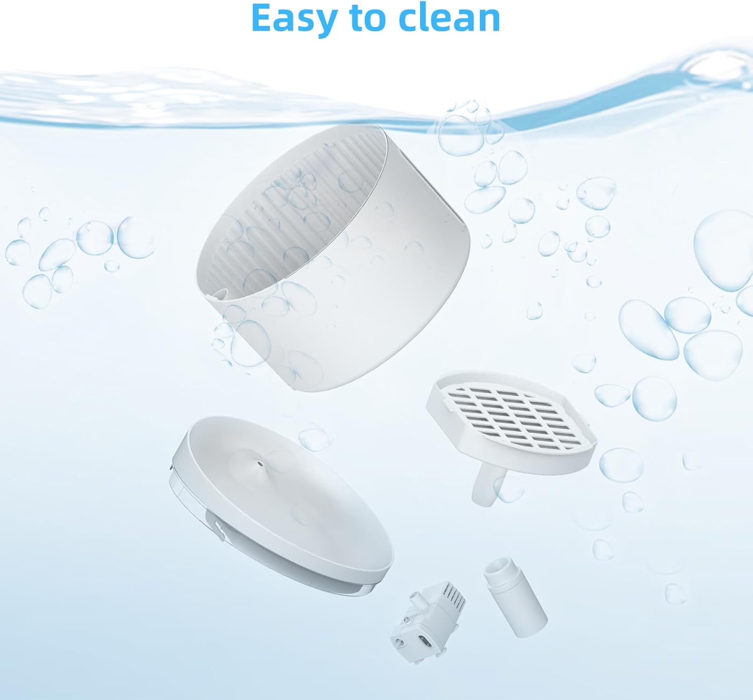 DOGNESS D06 Cat Water Fountain with Filter, Keep Water Fresh Automatic 3.2L Large Capacity Ultra Silent Removable Fresh Cat Water Dispenser for Dogs, Cats, Birds (3.2L White)